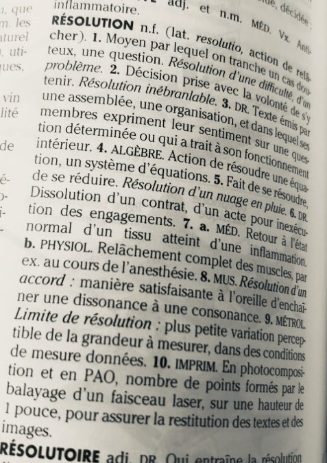 Les résolutions 2019